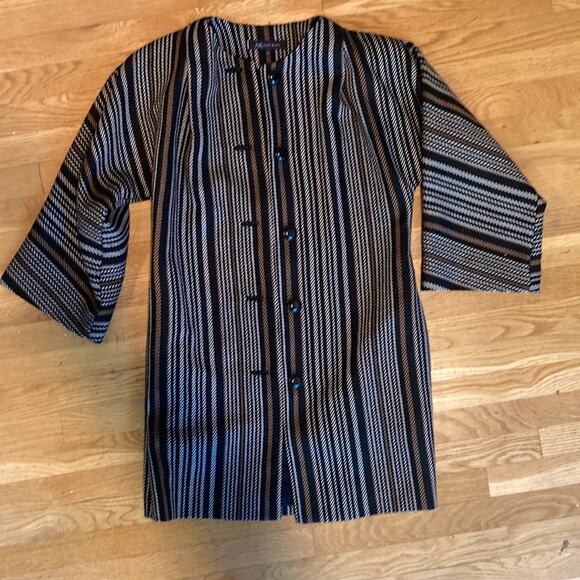 AK Anne Klein Houndstooth Fall colors kimono jacket / Shacket, Wide sleeves. - Picture 1 of 11